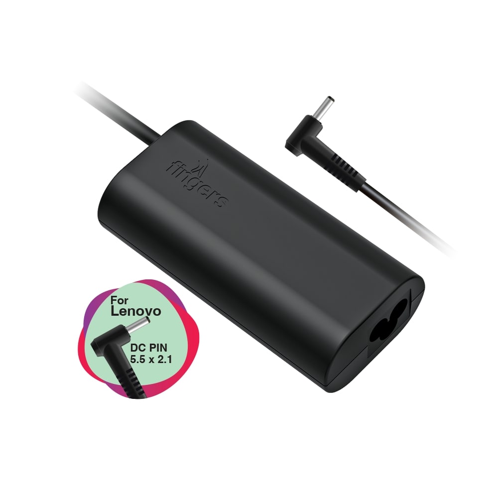 FINGERS FL-65W Laptop Adapter For Lenovo DC PIN 5.5 x 2.1 mm 65 W Adapter  (Power Cord Included)