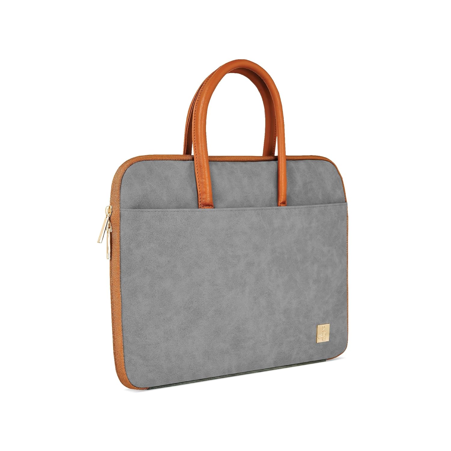 FINGERS LuxuryLink-B1 Elegant Laptop Bag with Stylish Handle (Fits 15" Laptops & Tablets, Premium Suede with Leatherette Accents, Splash-Proof & Scratch-Resistant)