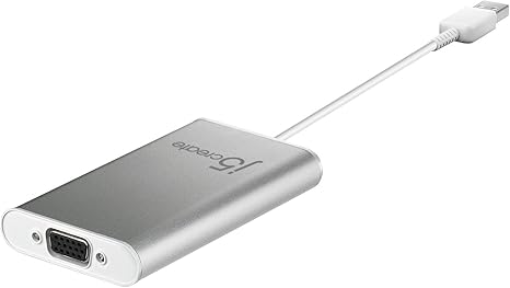 j5create USB-A to VGA Display Adapter – 1080p HD, Aluminum, USB 3.1/3.0/2.0, Compatible with Windows & Mac (JUA311)