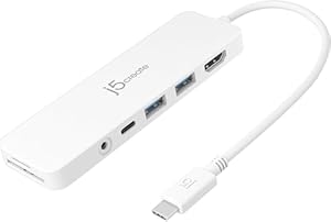 j5create USB-C Mini Hub with 4K HDMI| Dual USB 3.1 Ports| SD/microSD Reader| Audio Jack & 60W PD Charging – JCD373