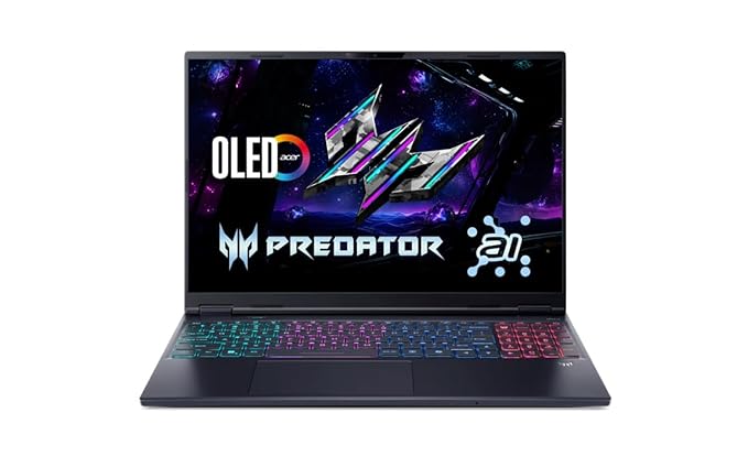 Acer Predator Helios Neo 16S AI Gaming Laptop | Intel Core Ultra 9 275HX | RTX 5070 8GB GDDR7 | 16GB RAM | 1TB SSD | 16" WQXGA OLED 240Hz Display | Windows 11 Home | NH.QXASI.003