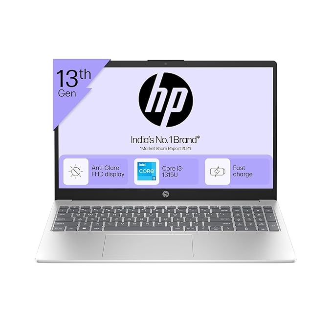 HP 15, 13th Gen Intel Core i3-1315U (8GB DDR4, 512GB SSD) FHD Anti-Glare Micro-Edge, 15.6"/39.6cm, Windows 11, MS Office 2024, Intel UHD Graphics, 1.59kg, Fd0490tu