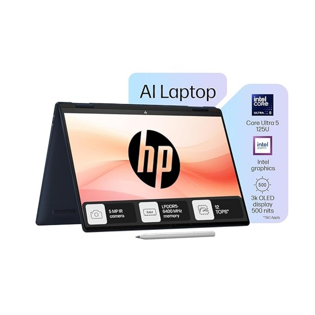 HP Envy x360 FC0078TU Core Ultra 5 125U/16GB LPDDR5/512GB SSD/Win11+mso 2021 /14" 2.8 K OLED DISPLAY TOUCHCREEN , BLUE COLOR USB C rechargeable Tilt Pen MPP2.0),EOV certified ( Wi-Fi 6E and Thunderbolt 4 ETC.)