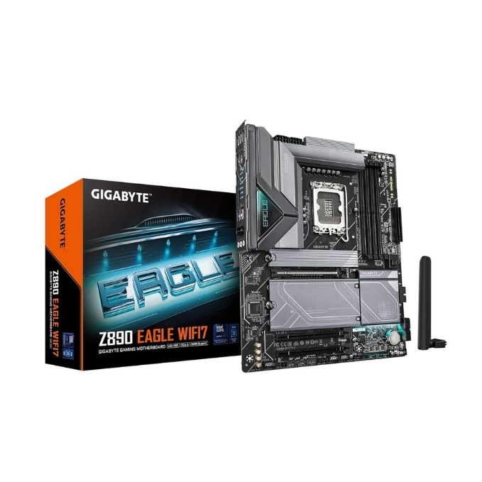 GIGABYTE Z890 Eagle WIFI7 ATX Motherboard, LGA1851, DDR5, PCIe 5.0, USB4, 4x M.2, 2.5GbE LAN