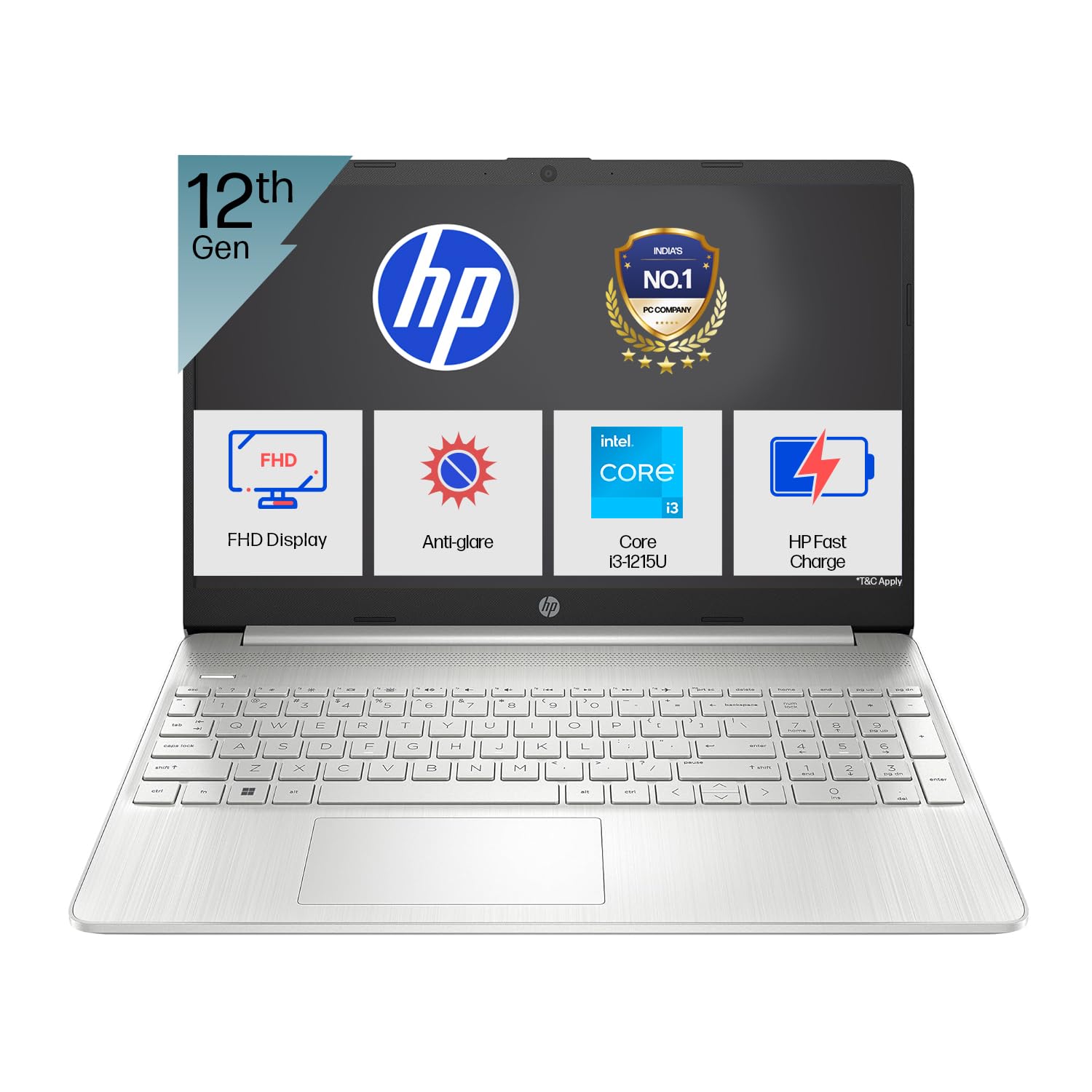 HP 15s FR5012TU Laptop | 12th Gen Intel Core i3 | 8GB RAM | 512GB SSD | 15.6" FHD | Windows 11 + MS Office