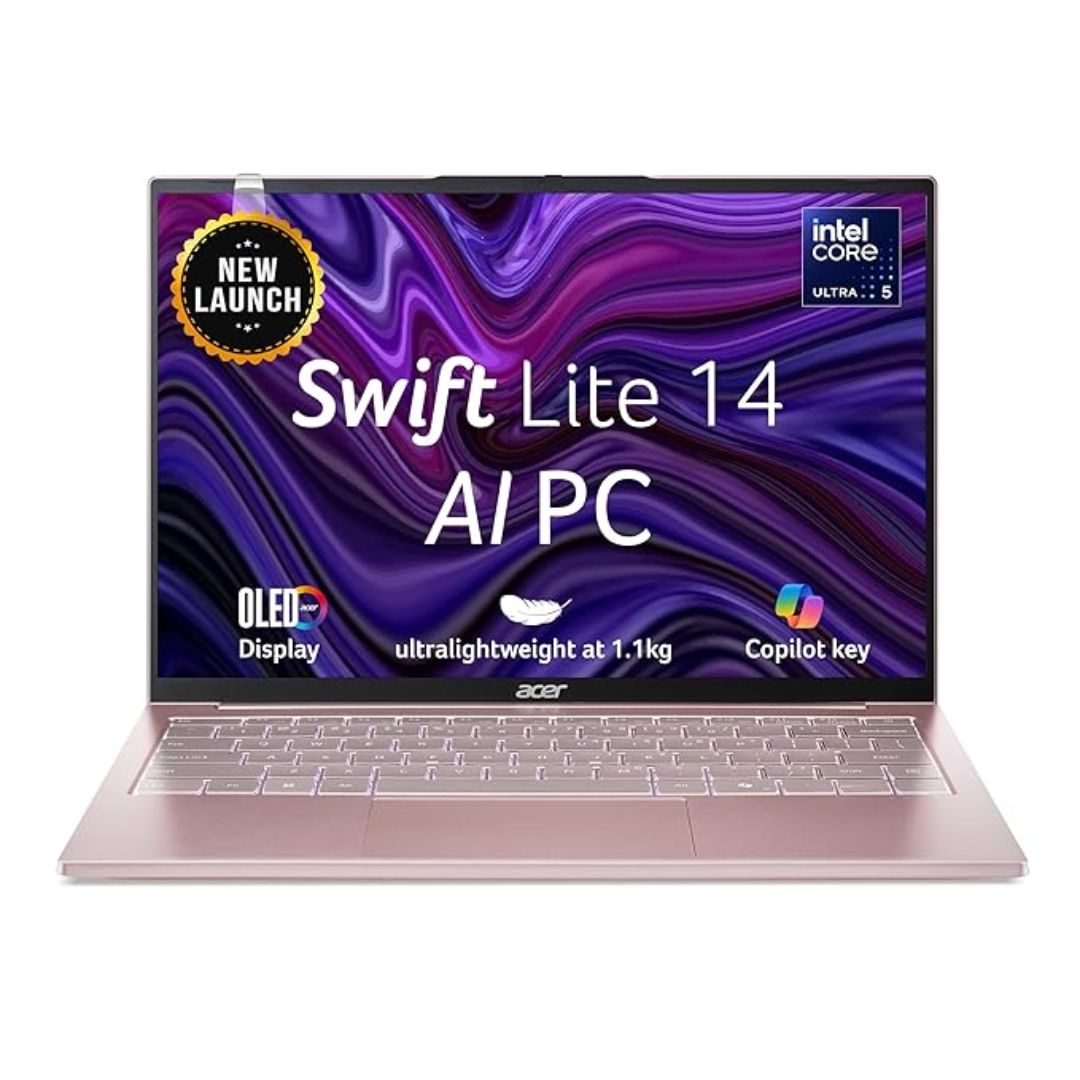 Acer Swift Lite 14 | Intel Core Ultra 5 115U | 16GB RAM | 512GB SSD | 14.1" OLED Display | Windows 11 Home + MS Office | Backlit Keyboard | Sunset Copper | 1.1 kg | Premium Thin & Light Laptop