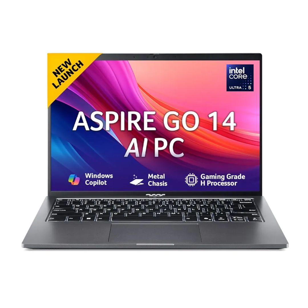 Acer Aspire Go 14 | Intel Core Ultra 5 125H (14th Gen AI Processor) | 16GB RAM | 512GB SSD | 14" WUXGA IPS | Windows 11 Home + MS Office | Steel Gray | Backlit KB | Premium Laptop