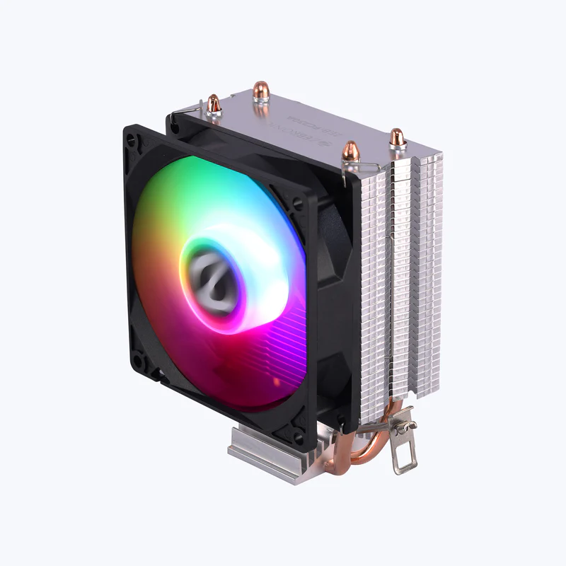 Zebronics Zeb-FC230A Silent CPU Cooler with 90mm RGB PWM Fan, 2 Copper Heat Pipes & Heat Sink (Black)