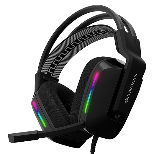 ZEBRONICS Havoc Premium Gaming Wired Over-Ear Headphone (Black) | Dolby Atmos, 50mm Drivers, Suspension Headband & Braided Cable