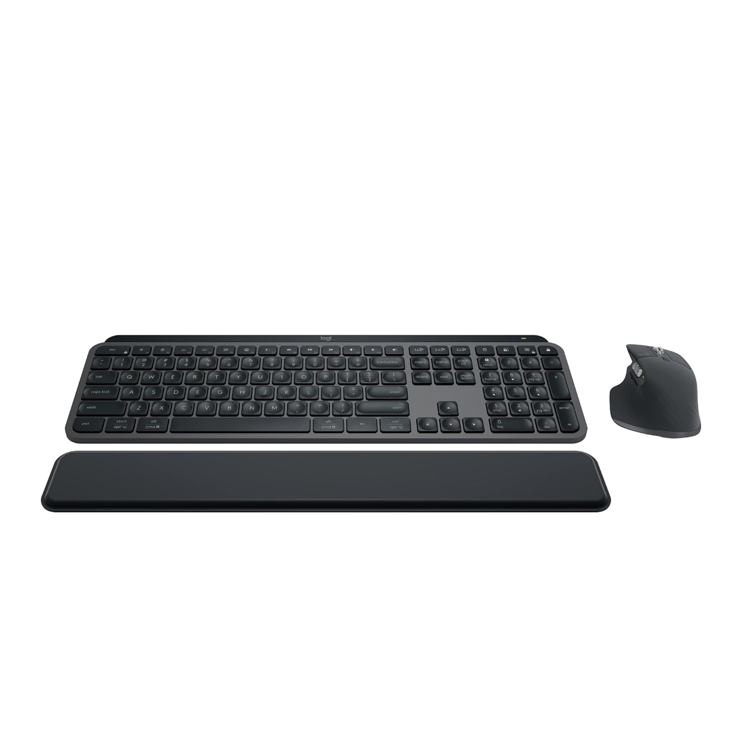 Logitech MX Keys S Combo - Performance Wireless Keyboard and Mouse with Palm Rest, Customisable Illumination, Fast Scrolling, Bluetooth, USB C, for Windows, Linux,