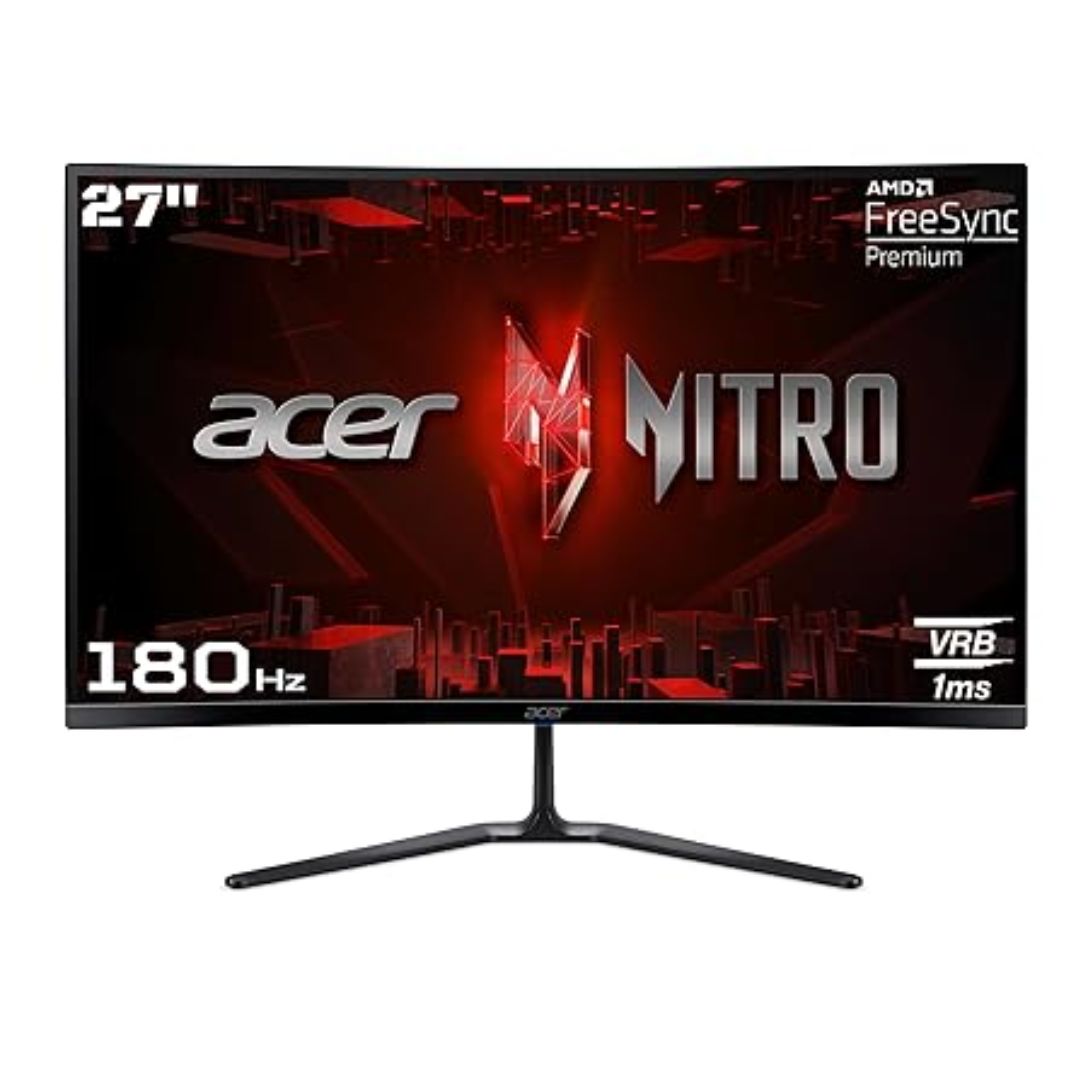 Acer ED270R S3 27 Inch (68.58 Cm) Full HD 1500 R Curved Gaming LCD Monitor with LED Back Light I 1MS VRB, 180Hz Refresh Rate I AMD Freesync Premium I 2 x HDMI 1 x Display Port I HDR 10 I Black