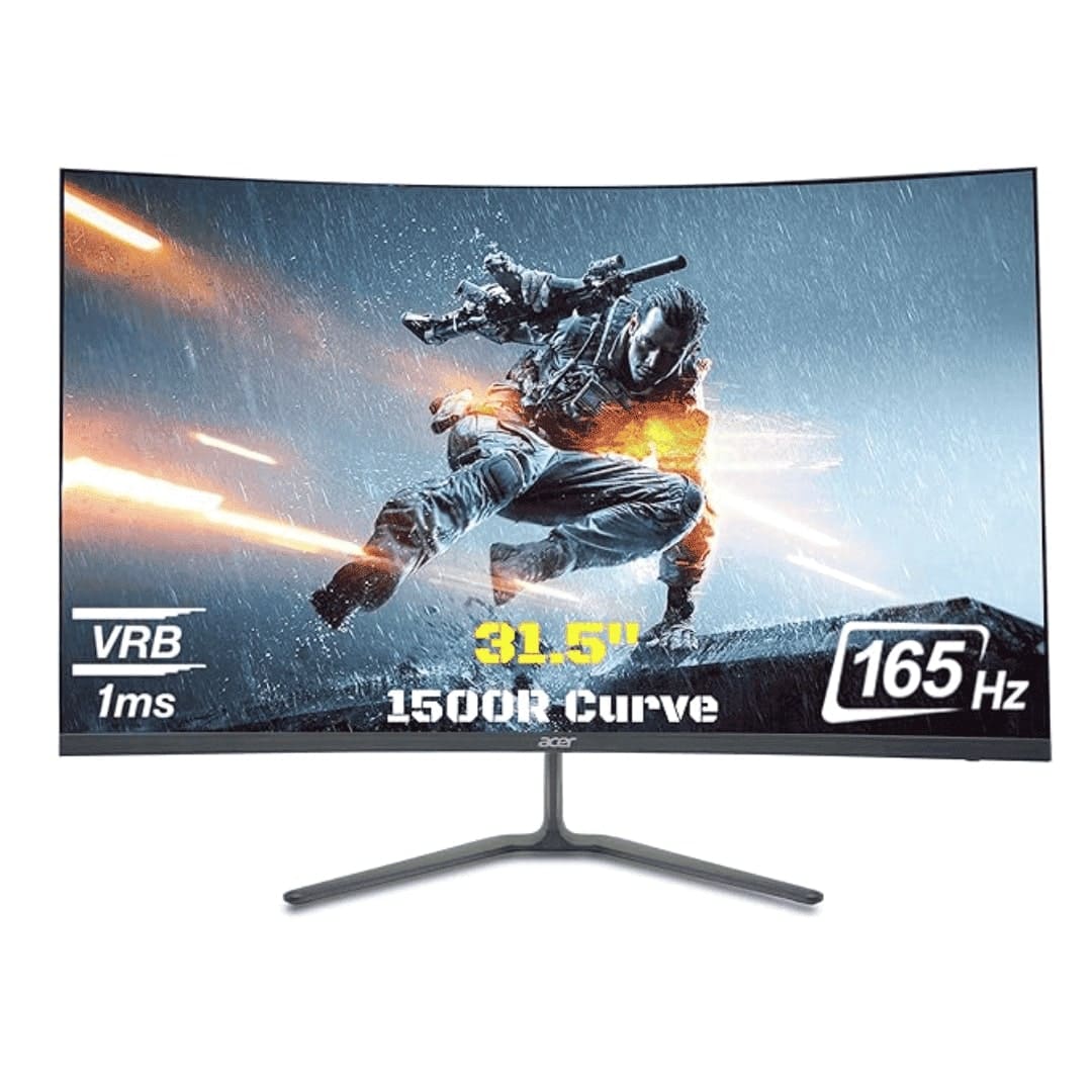 Acer ED320QR S3 31.5″ Full HD 1500R Curved Gaming Monitor | 165Hz | 1ms VRB | AMD FreeSync Premium | HDR10 | HDMI & DisplayPort | Eye Care | Black