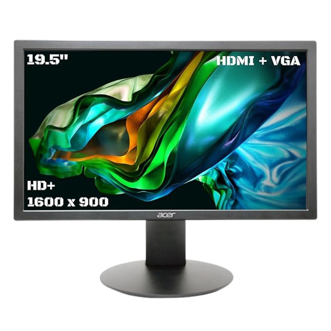 Acer K202Q 19.5″ HD+ LCD Monitor | 1600×900 | HDMI & VGA | Eye Care | Tilt & Wall Mount | Black