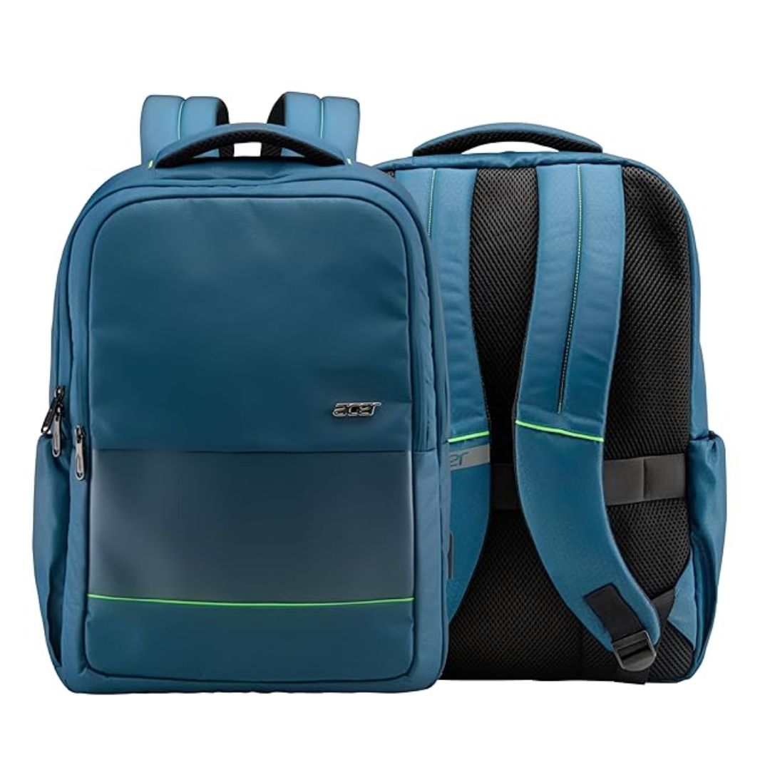 Acer Trenzo New Airmesh Padded Premium Black 15.6" Laptop Backpack | USB Charging | 23L Capacity | 2 Spacious Compartments | Multipurpose Universal Trendy Backpack COLOR  BLUE