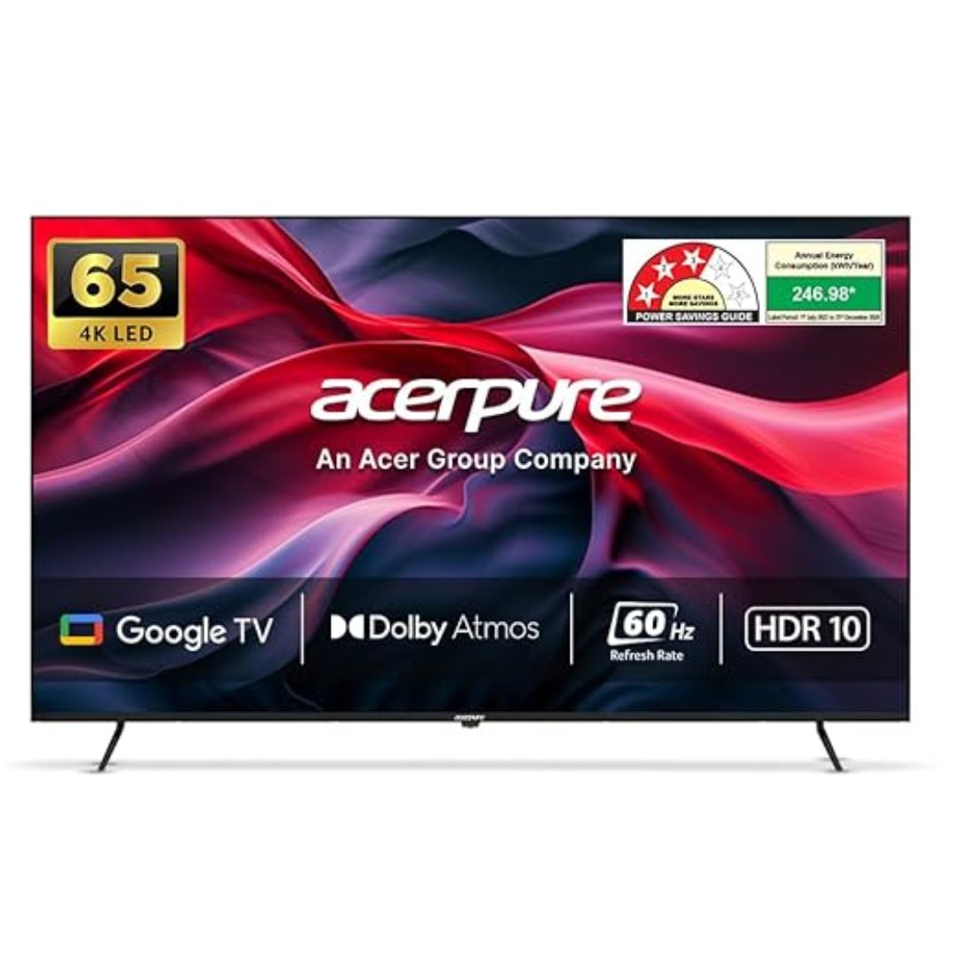 Acerpure 165 cm (65-inch) Swift Series UHD LED Smart Google TV | AP65UG51ASFTD (Black, 2024 Model)