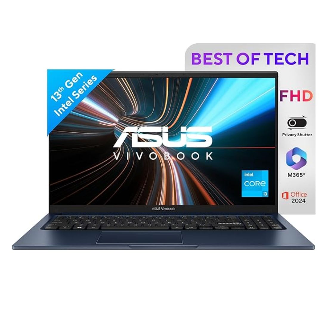 ASUS Vivobook 15 (X1504VA-NJ2325WS), Intel Core i3-13151U, 16GB(2*8) RAM, 512GB SSD, 15.6" FHD Display, Windows 11, Office 2024, Backlit Keyboard – Blue, 1.4 Kg Thin & Light Laptop