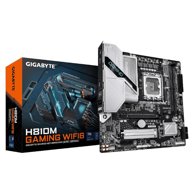 GIGABYTE H810M Gaming WIFI6 Intel Core Ultra (Series 2) LGA 1851 Motherboard, mATX, DDR5, 1x M.2, PCIe 5.0, USB-C, WIFI6, 2.5GbE LAN, EZ-Latch