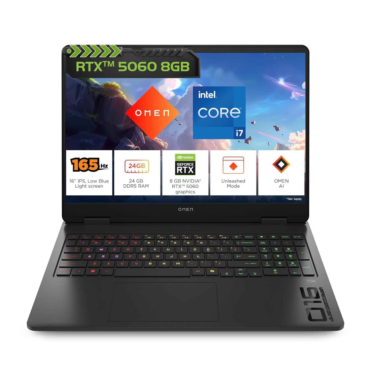 HP OMEN 16-am0239TX | Intel Core i7-14650HX (14th Gen) | 24GB DDR5 (Upgradeable) | 1TB SSD | NVIDIA GeForce RTX 5060 8GB | 16-inch 2K WUXGA 165Hz 3ms 400 nits Display | Windows 11 | MS Office 2024 | RGB Backlit Keyboard | Shadow Black | 2.43 KG