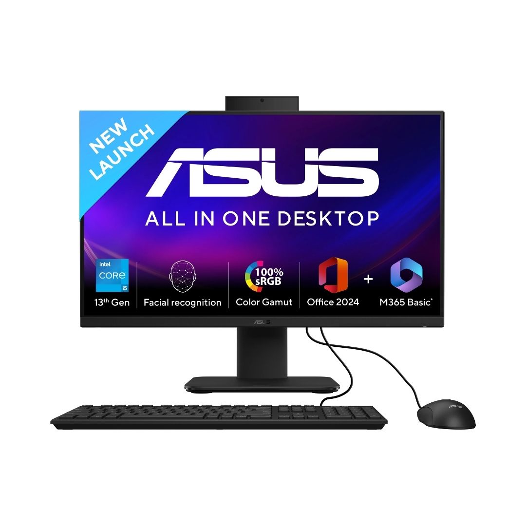 ASUS AIO V440VA-KBPC066WS | 23.8” FHD 100Hz Display | Intel Core i5-13420H (13th Gen) | 8GB DDR5 RAM | 512GB SSD | Windows 11 Home | Office Home 2024 + M365 Basic (1 Year) | Wi-Fi 6E | Dolby Atmos | Black