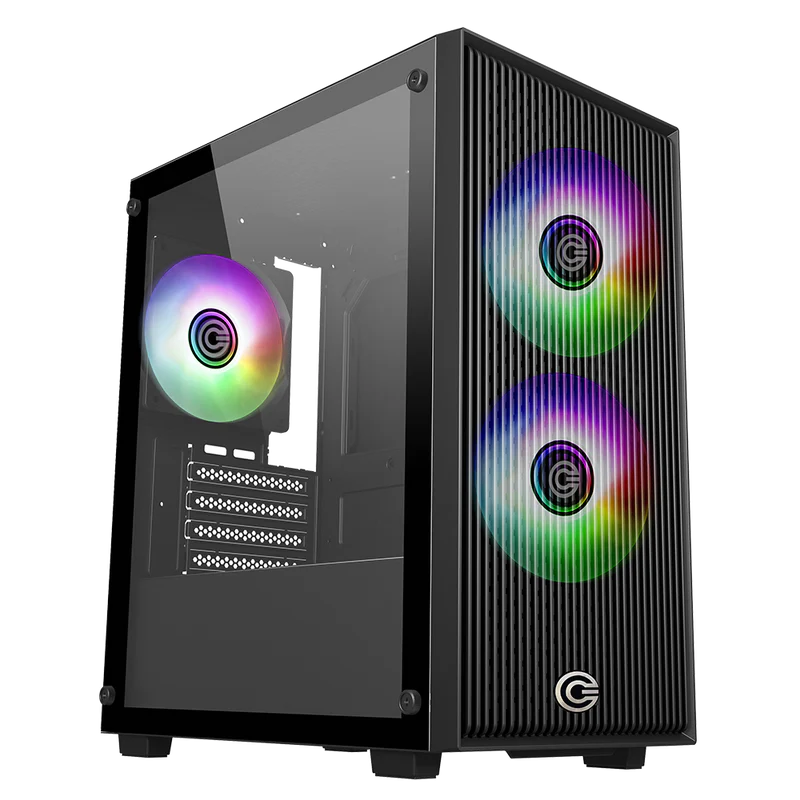 CIRCLE Gaming Cabinet MINIATOR M1 ARGB – Compact Micro ATX Case with Tempered Glass & RGB Lighting