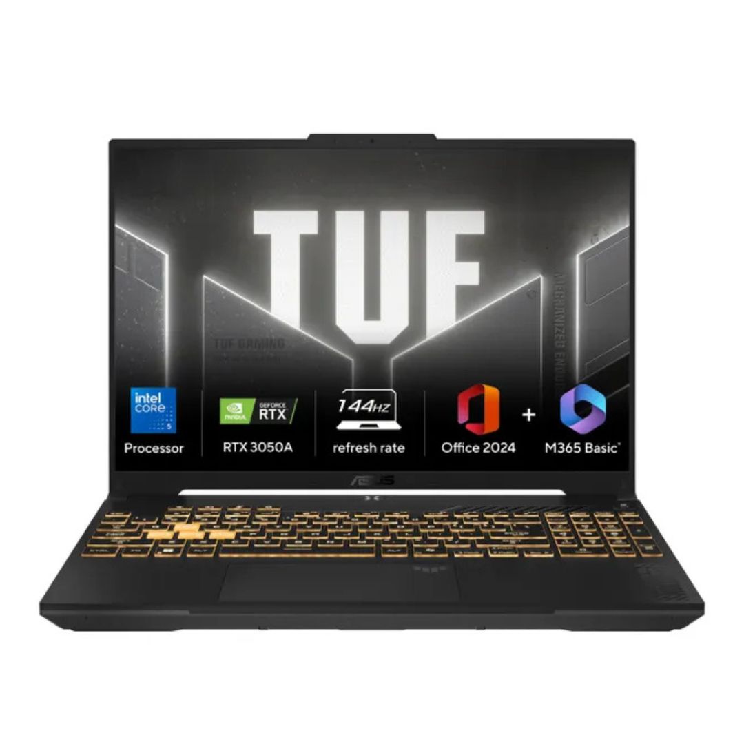 ASUS TUF Gaming F16 | Intel Core 5 210H | NVIDIA GeForce RTX 3050A 4GB | 32GB DDR4 RAM | 1TB SSD | 16" FHD+ Display | Windows 11 Home | Office Home 2024 + Microsoft 365 Basic | FX677VB-RL097WS Gaming Laptop