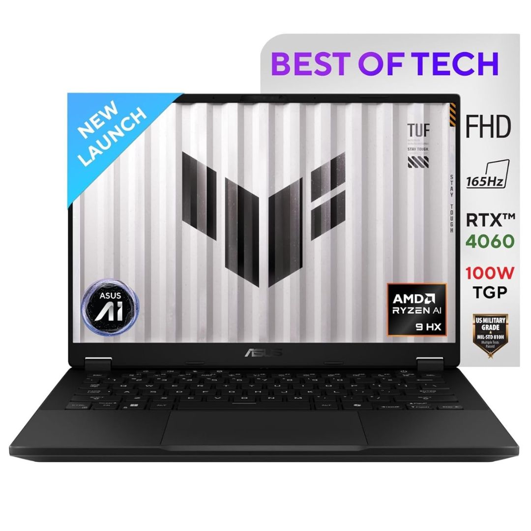ASUS TUF Gaming A14 | AMD Ryzen AI 9 HX 370 | NVIDIA GeForce RTX 4060 8GB (100W TGP) | 32GB DDR5 RAM | 2TB SSD | 14" 2.5K QHD+ 165Hz Display | Windows 11 | Office 2021 | 73Wh Battery | Jaeger Gray | 1.46 Kg | FA401WV-RG037WS