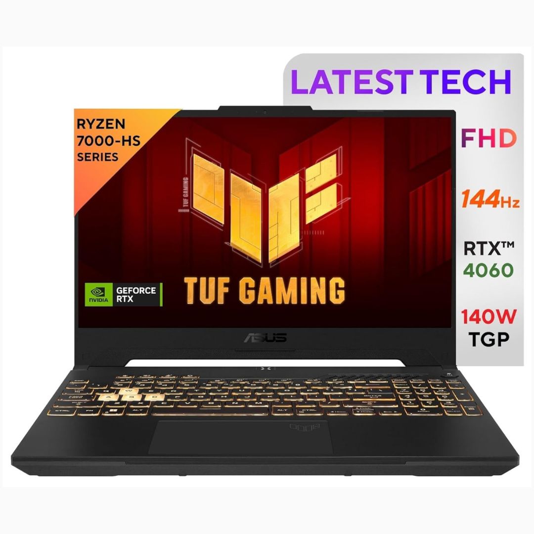 ASUS TUF Gaming A15 | AMD Ryzen 7 7435HS | NVIDIA GeForce RTX 4060 8GB | 16GB DDR5 RAM | 512GB SSD | 15.6" FHD 144Hz Display | Windows 11 | Office Home | 90Wh Battery | Mecha Gray | 2.2 Kg | FA507NVR-LP104WS