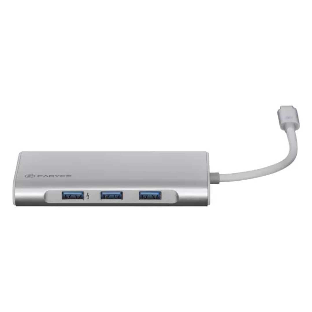 Cadyce CA-CU3HVG, USB-C™ Hub Adapter, Thunderbolt™ 3 Compatible, Gigabit Ethernet, HDMI 4K, VGA, USB 3.0, USB-C™ PD Charging, SD / Micro SD Card Support, Mac & Windows Compatible