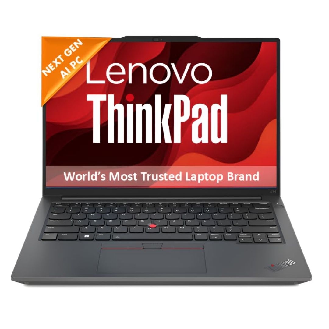 Lenovo ThinkPad E14 Intel Core Ultra 7 155H (16GB RAM/512GB SSD/DOS/Backlit/Fingerprint Reader) 14” WUXGA IPS 300 Nits Thin & Light Laptop/Black/3Y Premier Support/1.42 kg, 21M70098IG