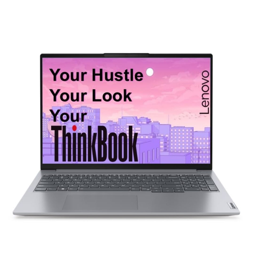 Lenovo ThinkBook 16 AMD Ryzen 5 7535HS (8GB RAM/512GB SSD/DOS/Backlit Keyboard/Fingerprint) 16" WUXGA IPS 300 Nits Thin & Light Laptop/1Y Warranty/Aluminium Top/1.7kg, 21MWA0AJIN