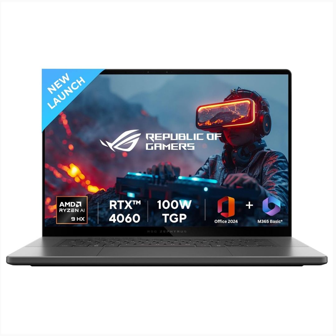 ASUS ROG Zephyrus G16 (GA605WV-QP478WS) | AMD Ryzen AI 9 HX 370 | NVIDIA GeForce RTX 4060 8GB | 16GB DDR5 RAM | 1TB SSD | 16" 2.5K QHD+ 240Hz | Windows 11 | Office Home 2024 + M365 Basic | Eclipse Gray | 1.85 Kg
