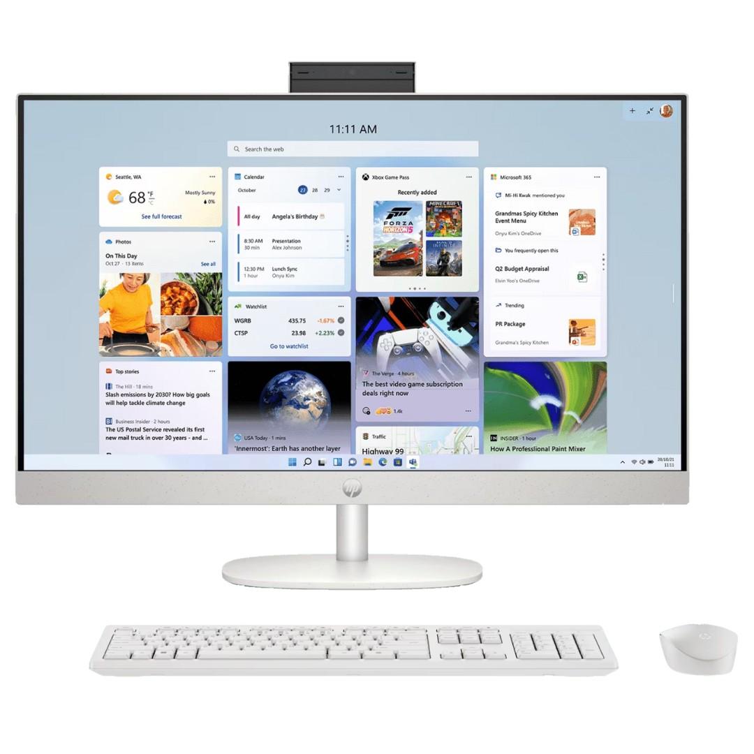 HP All-in-One Desktop PC 27-CR0417IN | 27″ FHD IPS Display | Intel 13th Gen Core i5 | 16 GB RAM | 1 TB SSD | Windows 11 Home | Shell White