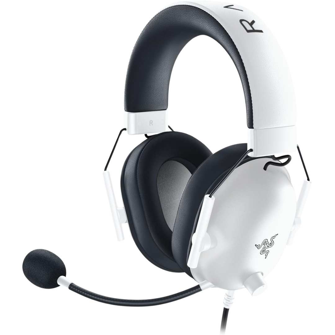Razer BlackShark V2 X Wired Gaming Headset White (RZ04-03241300-R3UA), 50mm TriForce Drivers, HyperClear Cardioid Mic, 7.1 Surround, 240g Lightweight