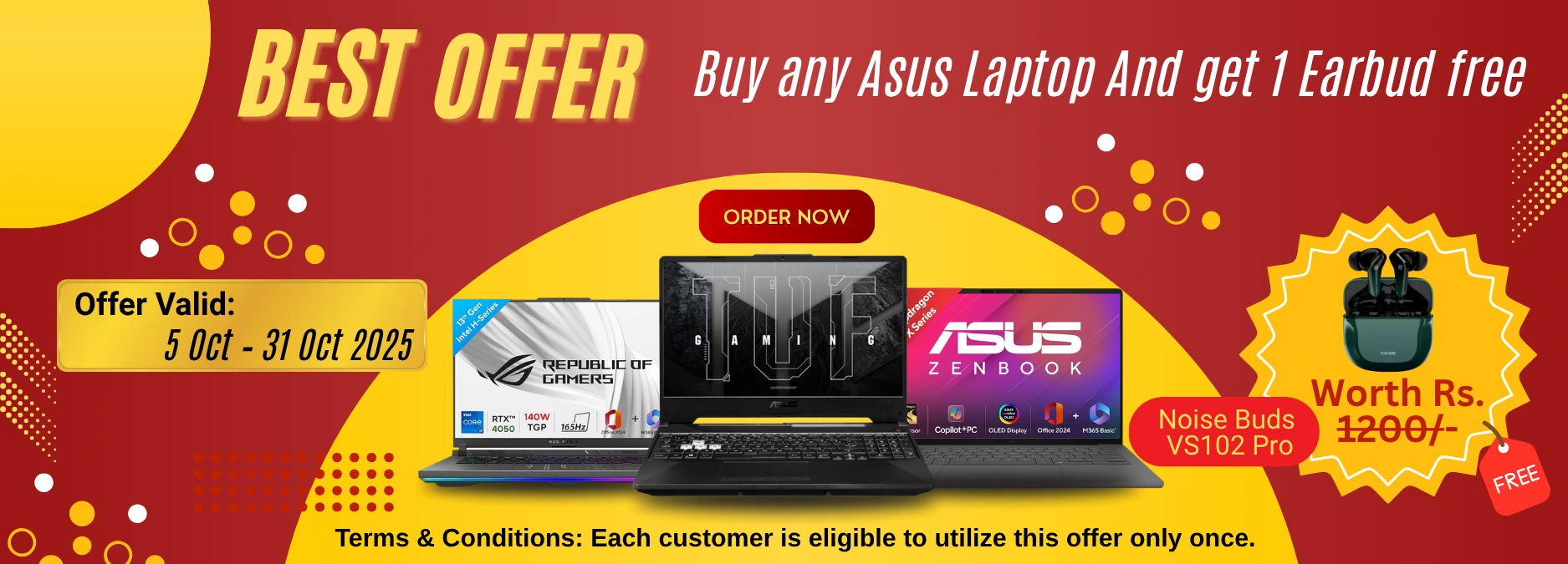 Noise Buds Offer In ASUS Laptop